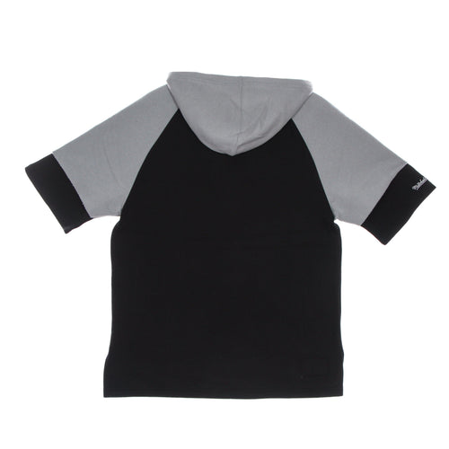 MITCHELL & NESS Felpa Cappuccio Manica Corta Uomo Nfl Fleece Hoodie Oakrai Black da uomo