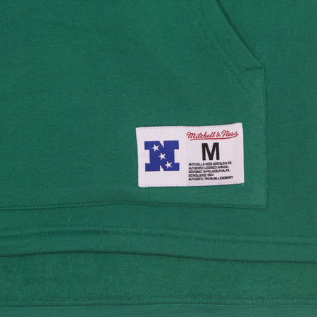 MITCHELL &amp; NESS Felpa Cappuccio Manica Corta Uomo Nfl Fleece Hoodie Phieag Dark Green da uomo