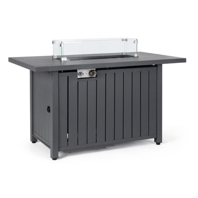 Camino a gas Wolke struttura in acciaio verniciato grigio scuro con paravento in vetro