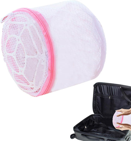 Salvareggiseno Con Cerniera Pieghevole In Rete Per Lavatrice Biancheria Custodia ø15xh13cm