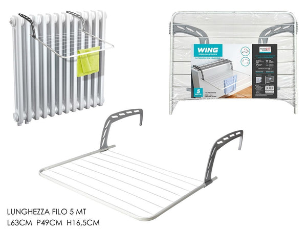 Stendibiancheria Da Termosifone Balcone Bracci Regolabili Ripiegabili Pratica Resistente