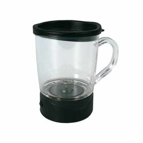 Montalatte A Batteria Bicchiere Con Tappo Ermetico 15cm Per Cappuccino Latte Macchiato