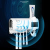 Sterilizzatore Porta Spazzolino Denti Con Dispenser Dentifricio Organizer Parete Bagno Uv