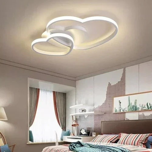 Plafoniera Lampada Led Design Doppio Cuore Bianco 25w 3 Colori Di Luce Cct Pn-05b3c
