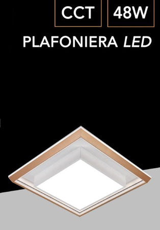 Plafoniera Led 48 Watt Cct 3 Colorazione Luce Gestibile Con Telecomando App C61-3c