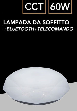 Plafoniera Led Lampada Soffitto C62-3c 60w 2800lm Cct Luce 3000-6500k Bluetooth Telecomando