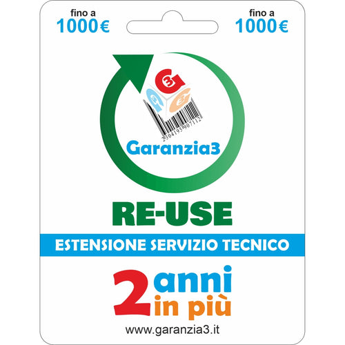 GARANZIA3 RE-USE - 2 Anni In Più Per Prodotti Ricondizioni - Massimale 1000 €