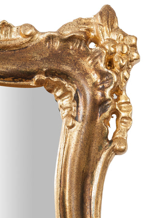 Biscottini Specchiera da parete in legno finitura foglia oro ossidato anticato L68XPR7,5XH122 cm Made in Italy