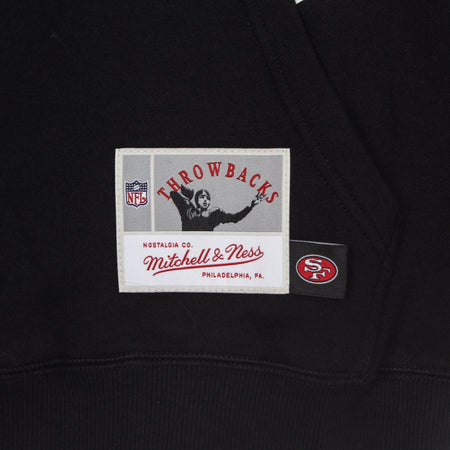 MITCHELL &amp; NESS Felpa Cappuccio Uomo Nfl Big Face 3.0 Hoodie Saf49e Black da uomo