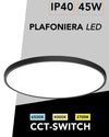 Plafoniera A Led Slim 45 W Ip40 Con Tecnologia Cct Da 6500k A 2700k Con Switch Lv600-3c