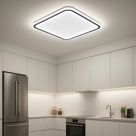 Plafoniera Lampada Da Soffitto Quadrata 50w 4000lm Con Bordo Tecnologia Cct Ip20 C12-3c