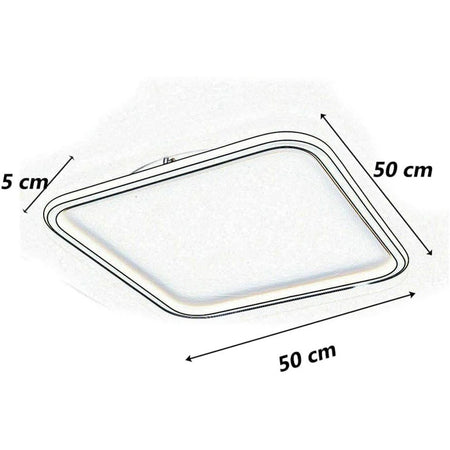 Plafoniera Lampada Da Soffitto Quadrata 50w 4000lm Con Bordo Tecnologia Cct Ip20 C12-3c