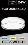 Plafoniera Led 24 W A Soffitto Moderna Tecnologia Cct 3 Tonalità Selezionabili Bl300-3c