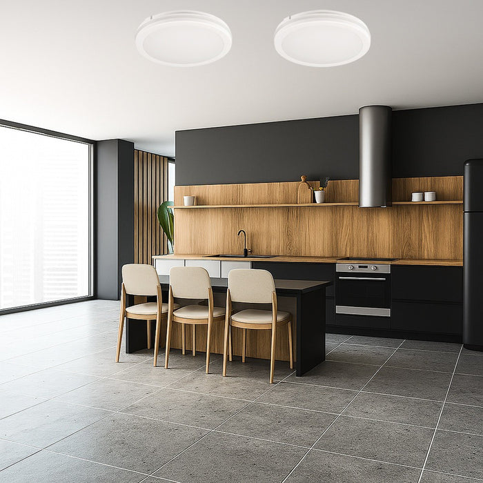 Piccola Plafoniera Circolare Led 3000k O 4000k London Bianco 20 Cm ACB - Foto 2