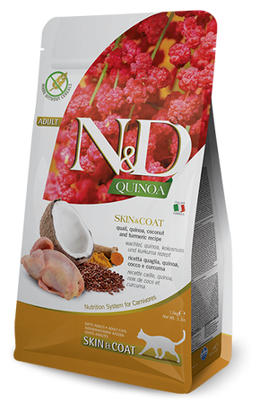 Farmina N&D Quinoa Skin & Coat mangime secco Gatti Quaglia