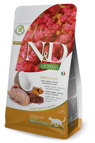 Farmina N&D Quinoa Skin & Coat mangime secco Gatti Quaglia