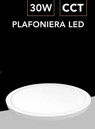 Plafoniera Ultra Slim Led 30w Rotonda 40cm Ip40 Cct 3in1 Cambia Colore Luce Mxdy400-30w-3c