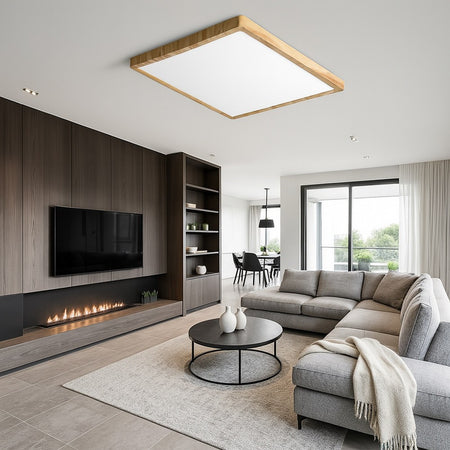 Plafoniera Led Moderna Ultra Slim Quadrata 45w Ip40 Tecnologia Cct Con Switch Pq-450-3c