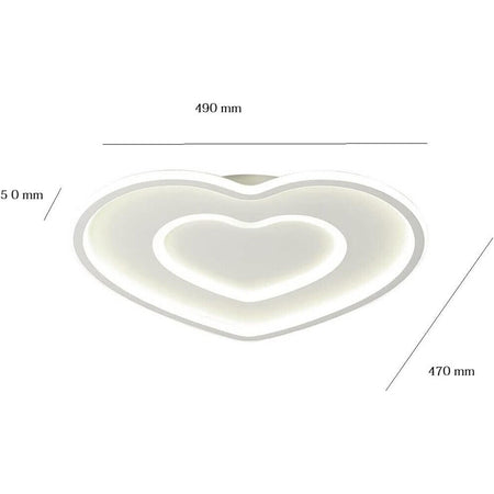 Plafoniera Led Da Soffitto Design Moderno Forma Cuore C19-3c 54w 4320lm Luce Regolabile
