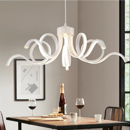 Lampadario Led A Sospensione 54w Design Curvo Luce Selezionabile 3000k-4000k-6500k B17-3c