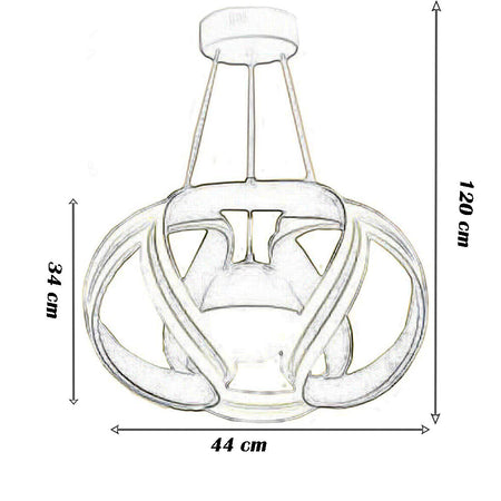 Lampadario A Led 78 W Con Sfera Con Brillantini Glitter Tecnologia Cct Switch B21-3c