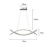 Lampadario A Sospensione Led 2 Linee Curve Bianco 42w Cct Tre Tonalita' Di Luce Lp-27-b3c