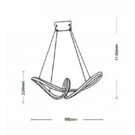 Lampadario Led Intrecciato A Fiocco A Sospensione 60w Cct 3 Colorazione Di Luce A59-b3c