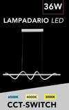 LAMPADARIO A LED 36W A SOSPENSIONE LAMPADA BIANCA TWIST TECNOLOGIA CCT SWITCH B65-B3C