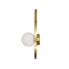 Applique Da Parete Minimalista Lampada Da Muro In Metallo Bronzo Con Sfera Vetro G9 Aq47