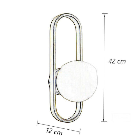 Applique Da Parete Minimalista Lampada Da Muro In Metallo Bronzo Con Sfera Vetro G9 Aq47