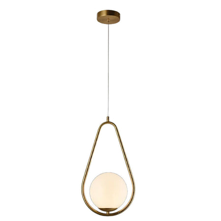 Lampadario A Sospensione Design A Goccia Bronzo Metallo Con Sfera Lampada Attacco G9 A27