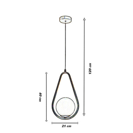 Lampadario A Sospensione Design A Goccia Bronzo Metallo Con Sfera Lampada Attacco G9 A27