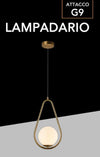 Lampadario A Sospensione Design A Goccia Bronzo Metallo Con Sfera Lampada Attacco G9 A27