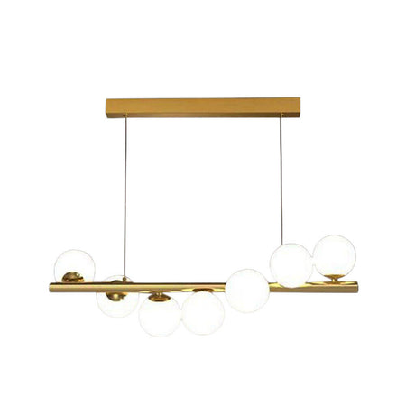 Lampadario A Sospensione Da Soffitto Bronzo Decorativo Con 7 Sfere In Plastica G9 A06