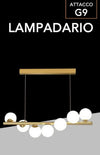 Lampadario A Sospensione Da Soffitto Bronzo Decorativo Con 7 Sfere In Plastica G9 A06