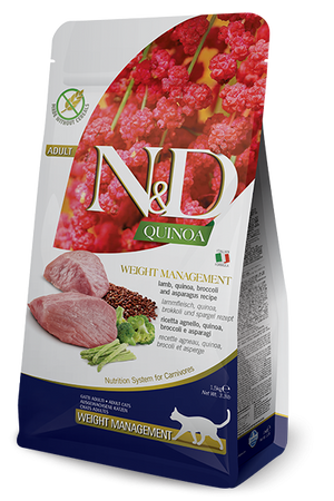 Farmina N&D Quinoa Weight Management mangime secco Gatti Agnello