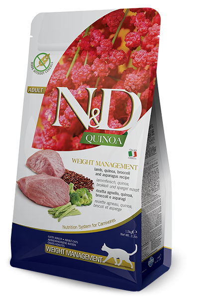 Farmina N&D Quinoa Weight Management mangime secco Gatti Agnello