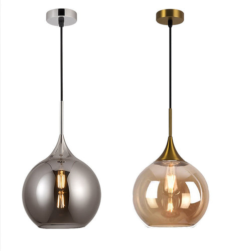 Lampadario A Sospensione Decorativa In Metallo Con Sfera In Vetro Attacco E27 Ip20 A72
