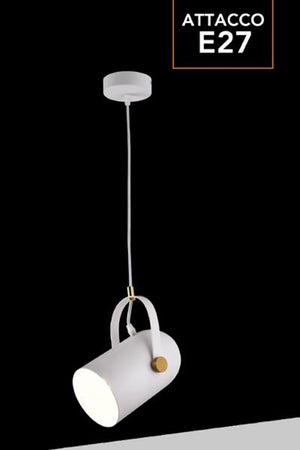 Lampadario A Sospensione Da Soffitto Design Con Paralume Orientabile Attacco E27 Ip20 A21