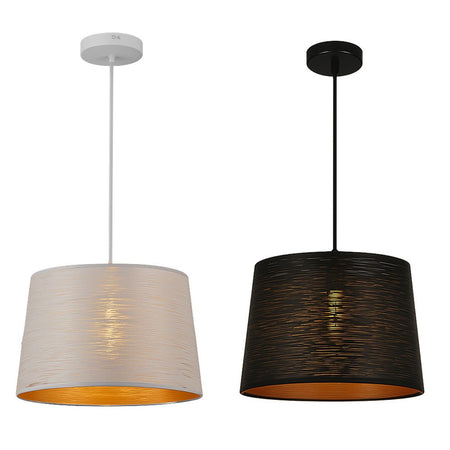 Lampadario Minimal A Sospensione In Metallo Opaco Con Interno Ramato Attacco E27 Ip20 A73