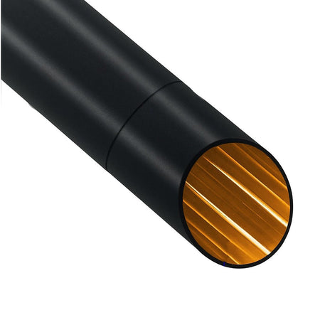 Lampadario A Cilindro Asimmetrico Da Soffitto Nero Con Interno Oro Attacco Gu10 Ts187