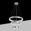 Lampadario Led A Sospensione Soffitto 46w Cct 3 Anelli Decorati Cristalli Acrilico B50-3c