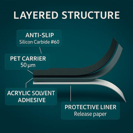 Nastro Adesivo Nero Per Interno/esterno Anticaduta Antiscivolo Senza Residui 25mmx5mt