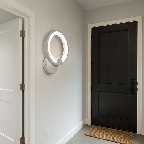 Applique Led Forma Di Cerchio 9w Moderna Tecnologia Cct Luce Fredda Calda Naturale E27-3c