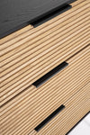 Mobile credenza Allycia in mdf-legno di frassino, gambe in acciaio, per interno