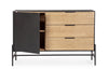 Mobile credenza Allycia in mdf-legno di frassino, gambe in acciaio, per interno