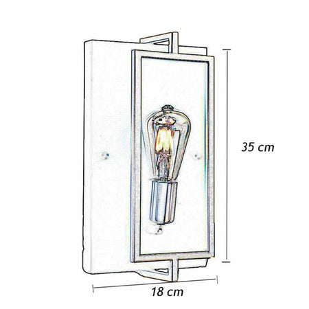 Applique A Parete Stile Industriale Lampada Muro In Metallo Attacco E27 Nero Bronzo Aq63