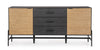 Mobile credenza Allycia in mdf-legno di frassino, gambe in acciaio, per interno