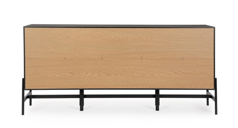 Mobile credenza "Allycia" in mdf-legno di frassino, gambe in acciaio, per interno