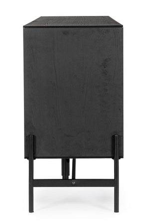 Mobile credenza "Allycia" in mdf-legno di frassino, gambe in acciaio, per interno